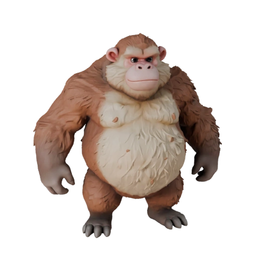 High Poly Baboon 3D Model - Detailed STL Asset for Printing
