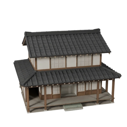 Japanese House 3D Model for Unity - Game Asset for Architecture