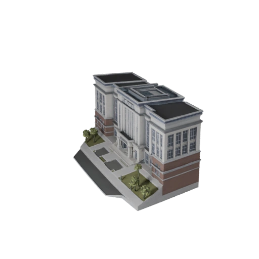 Police Station 3D Model for Unity - Game Asset for Architecture