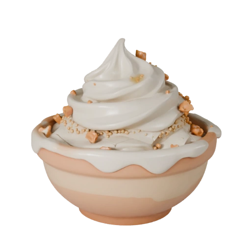 Printable Glazed Ice Cream Bowl STL 3D Print Asset