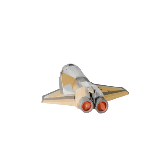 Cartoon Space Shuttle 3D Model - Stylized Game Asset