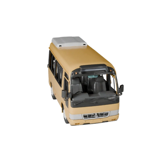 High Poly Minibus 3D Model for Studio Renders PBR Asset