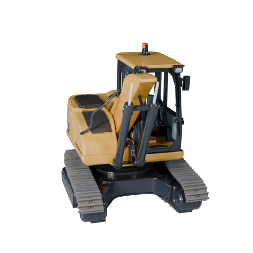 High Poly Backhoe Loader 3D Model for Studio Renders