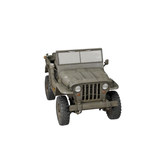 Low Poly Wwii Military Jeep 3D Model for Unity & Unreal