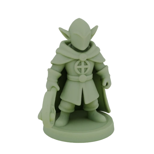 Medieval Elf Cleric Miniature STL - Guard