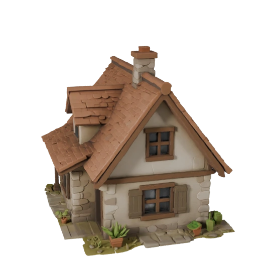 Low Poly Cottage 3D Model for Realtime Games and VR