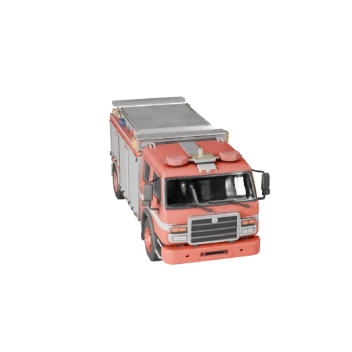 Modelo 3D de Caminhão de Bombeiros Pronto para Jogo para Uso em Tempo Real Ativo PBR