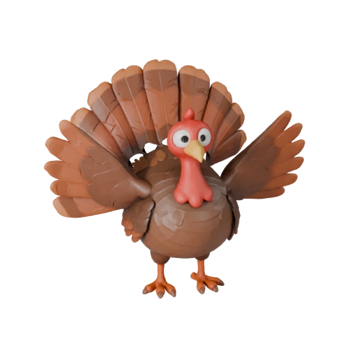 Cartoon Turkey 3D Model - Stylized Asset for Animation | PBR