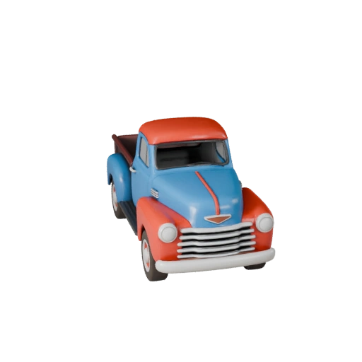 Cartoon Vintage Pickup Truck 3D Model - Stylized Game
