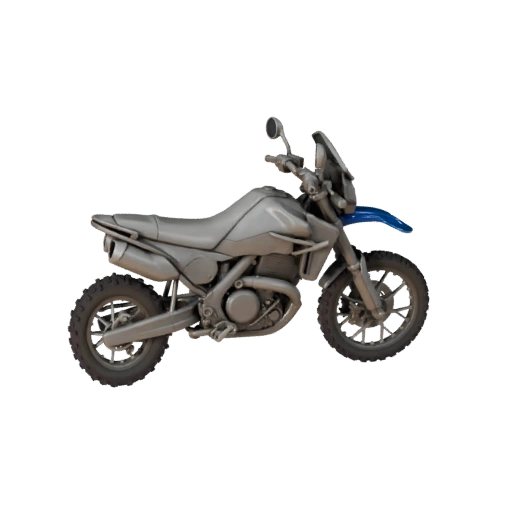 Printable Adventure Motorcycle STL 3D Model for PBR Asset