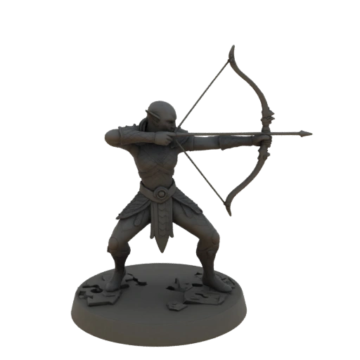 Fantasy Elf Archer Miniature STL - Aiming