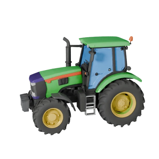 Cartoon Farm Tractor 3D Model - Stylized Game Asset