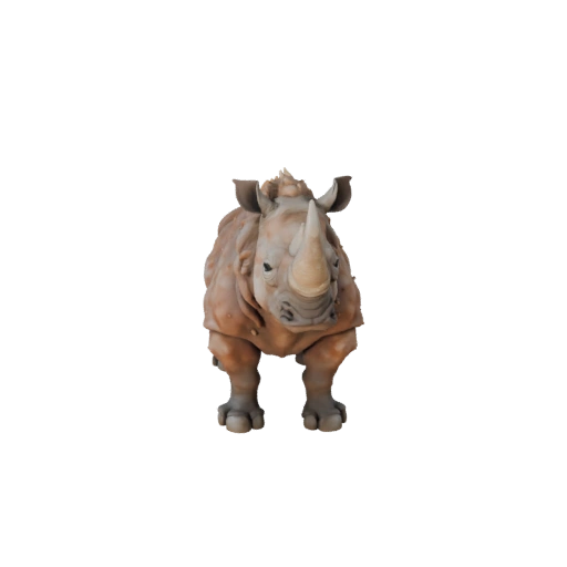 Modelo 3D de Rinoceronte Polygonal Bajo - Asset de Juego para Unity con FBX | Libre de Regalías