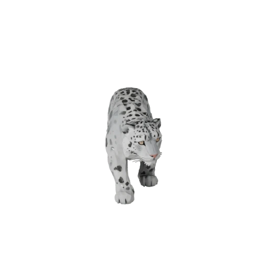 Low Poly Schneeleopard 3D Modell - Unity Game Asset mit FBX