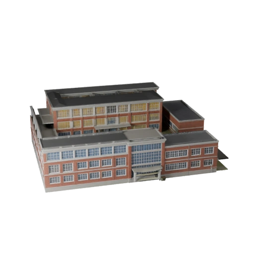 School Building 3D Model for Unity - Game Asset for Architecture