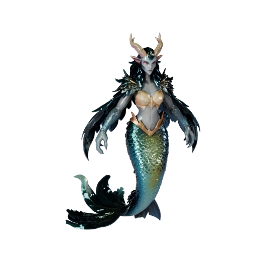 Modèle 3D de Sirène Low Poly - Asset Unity avec FBX | Libre de droits
