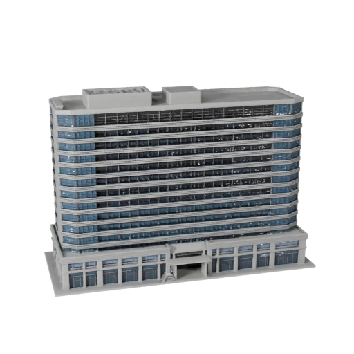 Printable Office Building STL 3D Model - Scale Asset