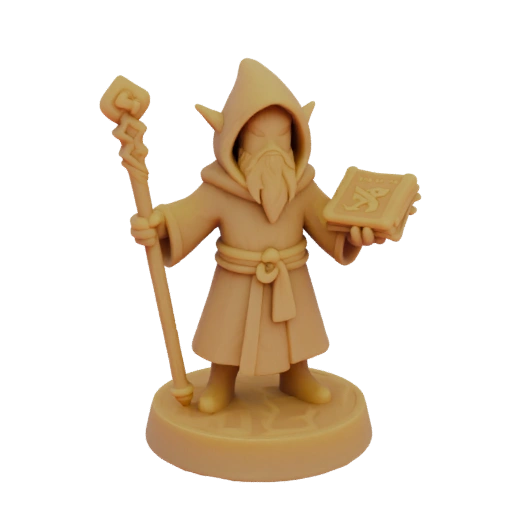 Fantasy Dark Elf Wizard Miniature STL - Attack