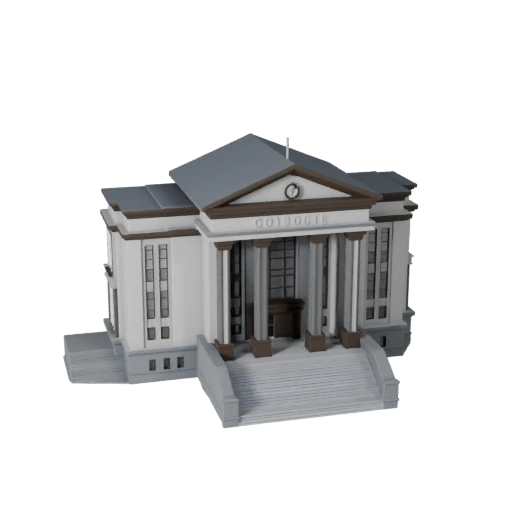 Low Poly Courthouse 3D Model for Realtime Games and VR