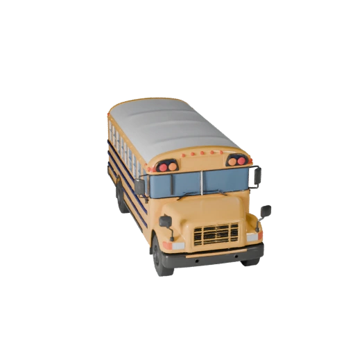 Cartoon Schulbus 3D Modell für stilisierte Spiele PBR Asset