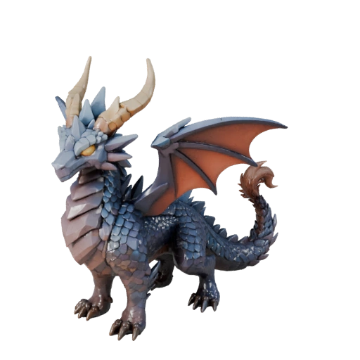 Cartoon Crystal Dragon 3D Model - Stylized Asset for Animation
