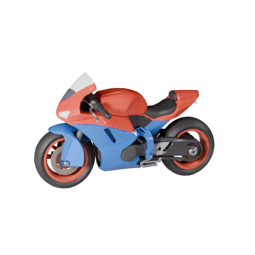 Cartoon Sport Motorcycle 3D Model for Stylized Games
