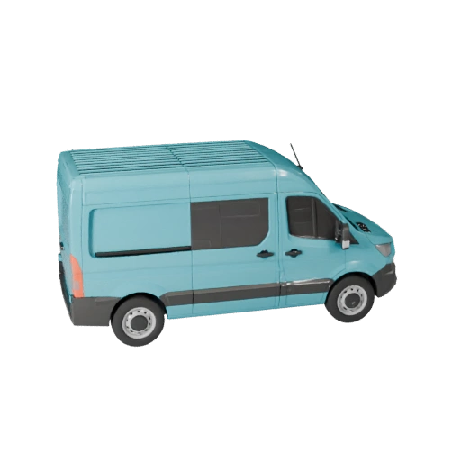 Modelo 3D de Furgão de Entrega Baixo Poli para Jogos Unity e Unreal (Legacy)
