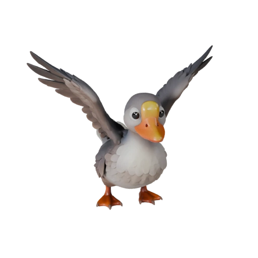 Cartoon Goose 3D Model - Stylized Asset for Animation | Royalty-Free