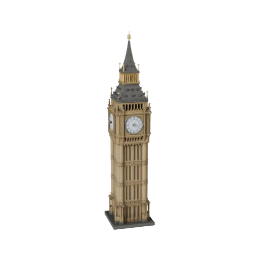 Low Poly Big Ben 3D Model for Realtime Games and VR