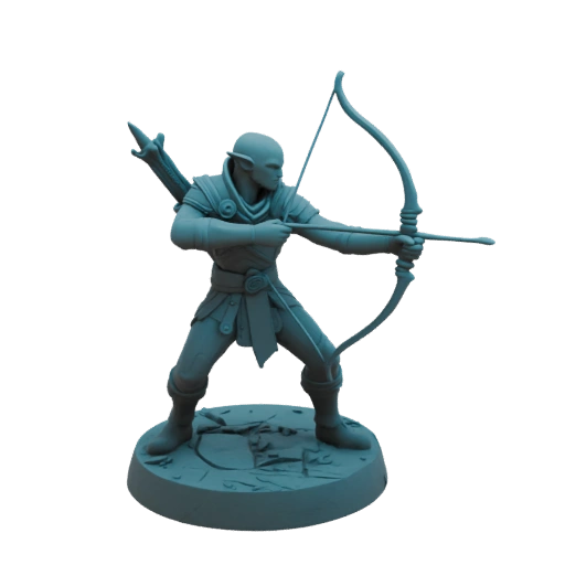 Fantasy Dark Elf Ranger Miniature STL - Attack