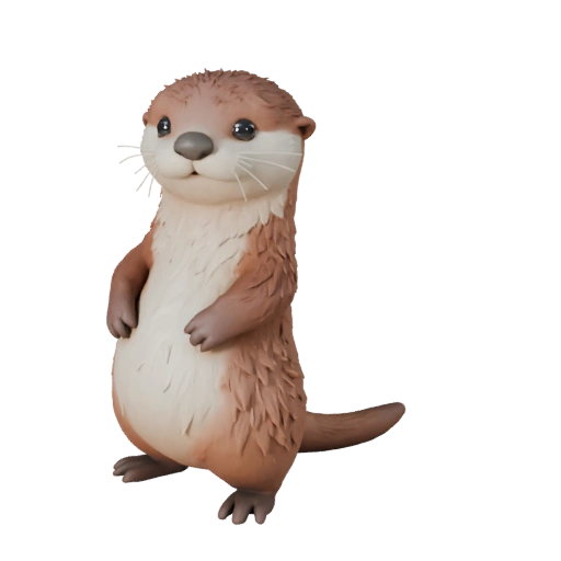Modelo 3D de Lontra Desenho Animado - Asset Estilizado para Animação | Livre de Royalties
