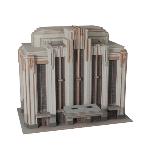 Art Deco Facade 3D Model for Blender - Render Asset
