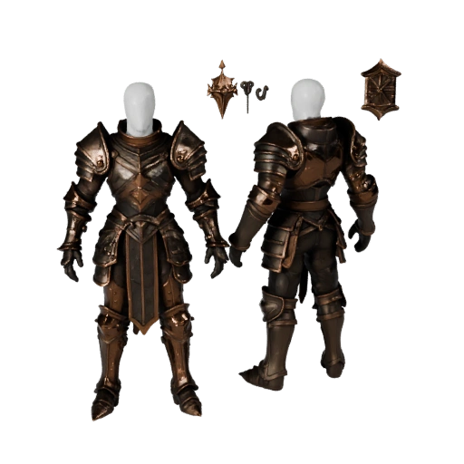 Fantasy Ritter mit Panzerung Charaktermodell - Geriggt