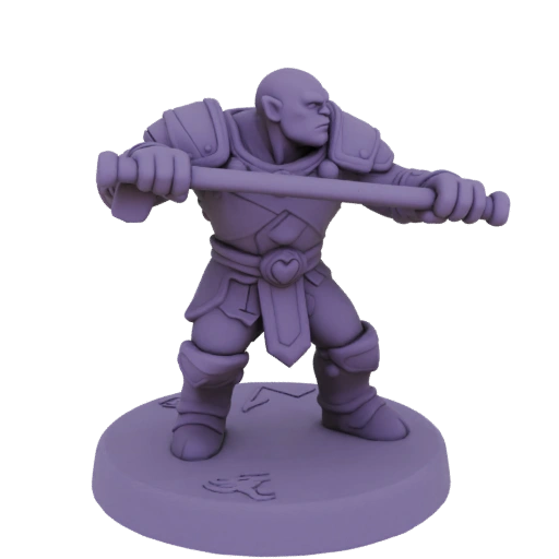 Fantasy Orc Warrior Miniature STL - Aiming