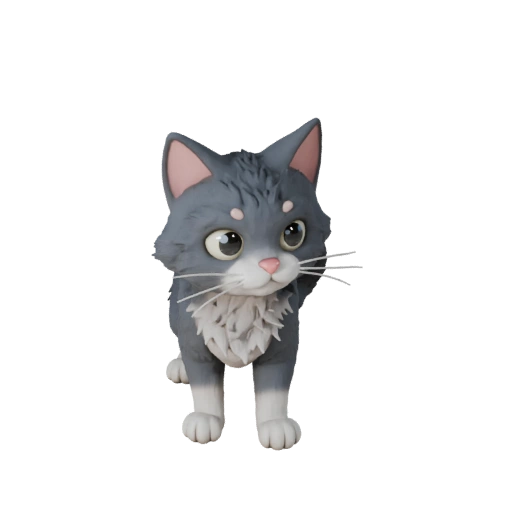 Modèle 3D de Chat Ragdoll Dessin Animé - Asset Stylisé pour Animation
