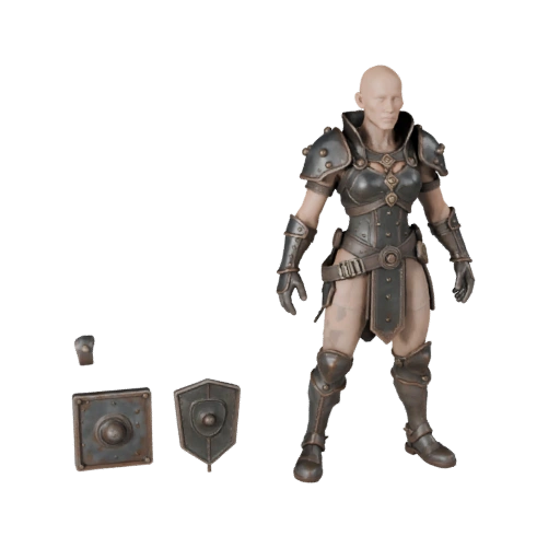 Realistic Cobalt Mage Character Model - Rigged