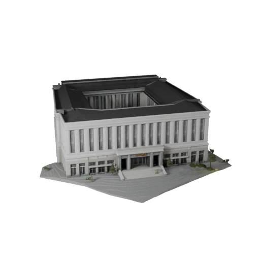High Poly Museum Building 3D Model for Archviz for Architecture