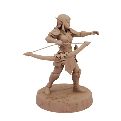 Fantasy Elf Archer Miniature STL - Charging