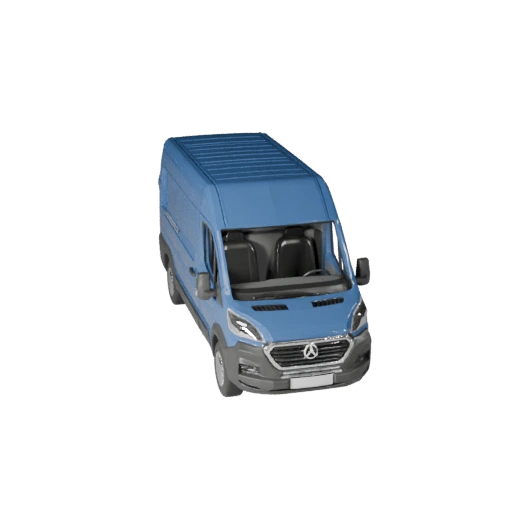 Modelo 3D de Furgão de Entrega Baixo Poli para Jogos Unity e Unreal