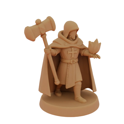 Medieval Cleric Miniature STL - Charging