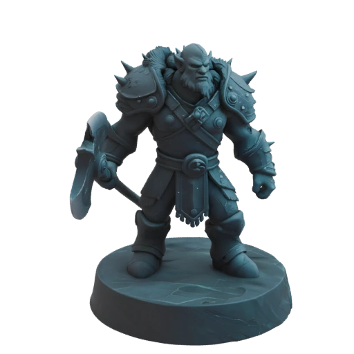 Dark Fantasy Dwarf Barbarian Miniature STL