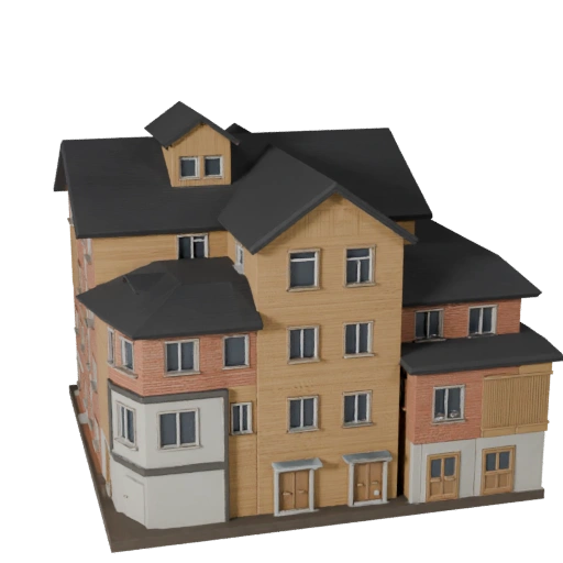 Casa de Playa Estilizada 3D Model - Asset para Videojuegos de Arquitectura