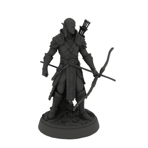 Fantasy Dark Elf Ranger Miniature STL - Guard