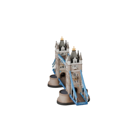 Stylized Tower Bridge 3D Model - Game Asset for Architecture