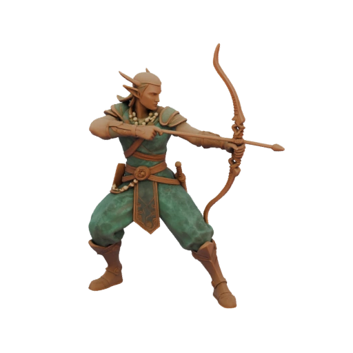 Fantasy Ancient Elf Archer Miniature STL