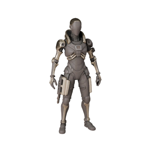 Modèle de personnage d'assaut cyberpunk - Monté