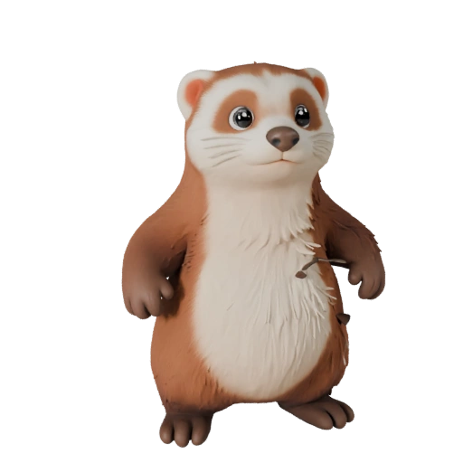 Cartoon Ferret 3D Model - Stylized Asset for Animation | PBR