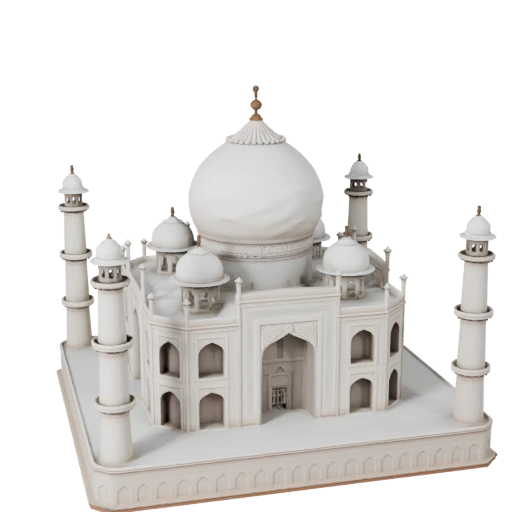 Modèle 3D Stylisé du Taj Mahal - Asset de Jeu pour l'Architecture