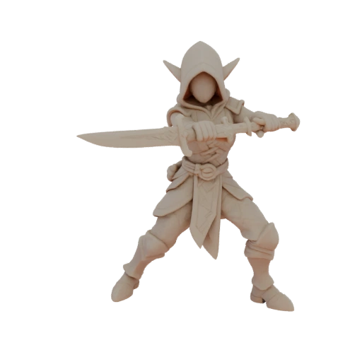 Fantasy Elf Rogue Miniature STL - Aiming