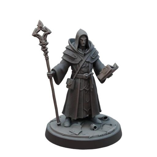 Dark Fantasy Wizard Miniature STL